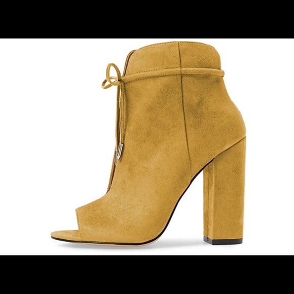 FSJ Women Fashion Peep Toe Ankle Booties - Picture 2 of 8